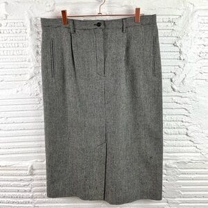 Pendleton Vintage Midi Skirt 100% Virgin Wool Lined Pleated‎ Black & White Check